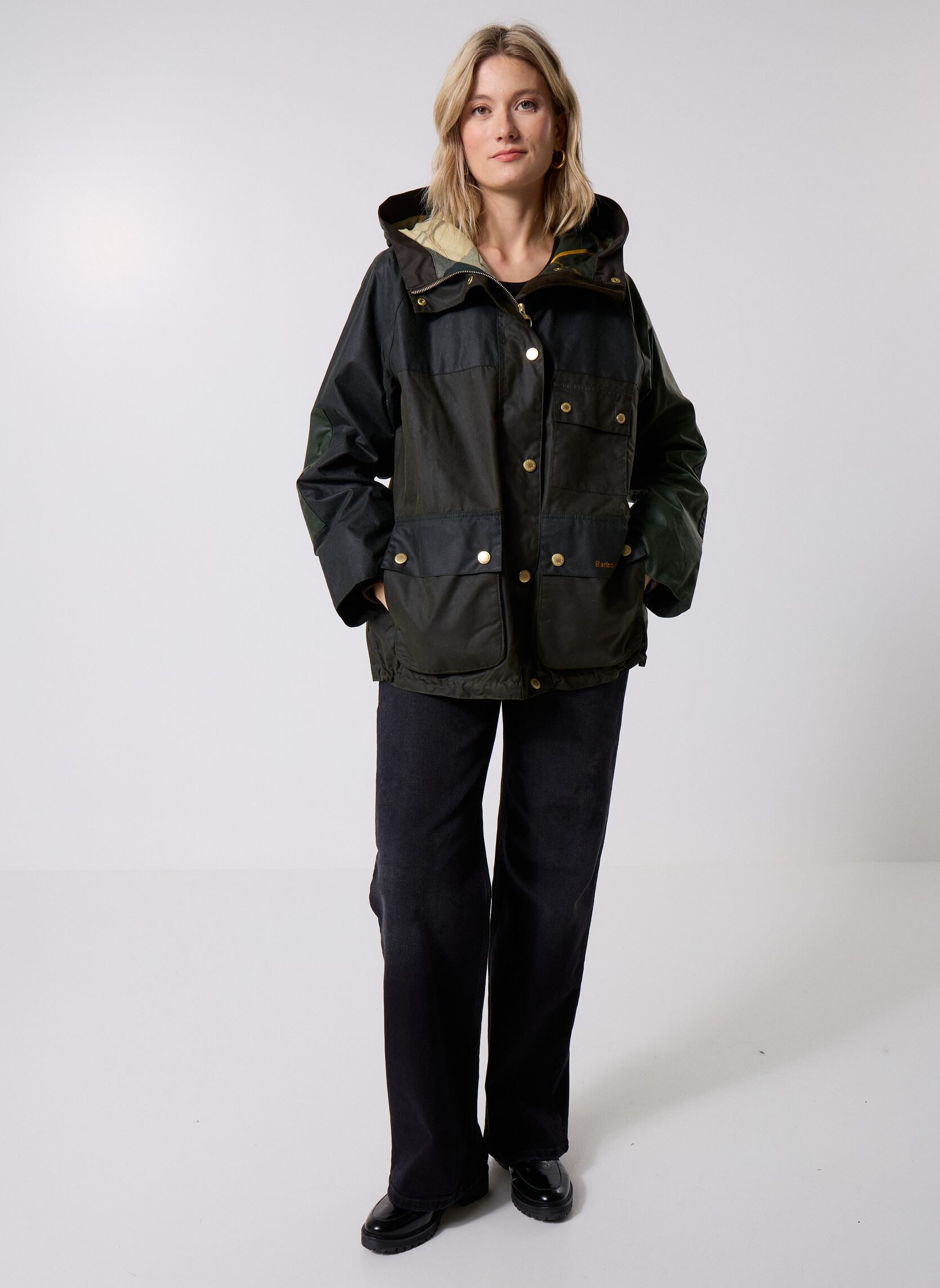 Winterjas Keeley Wax Jacket dames groen Barbour Winterjas Keeley Wax Jacket dames groen FERN/SAGE/DUFFLE BAG/ANCI