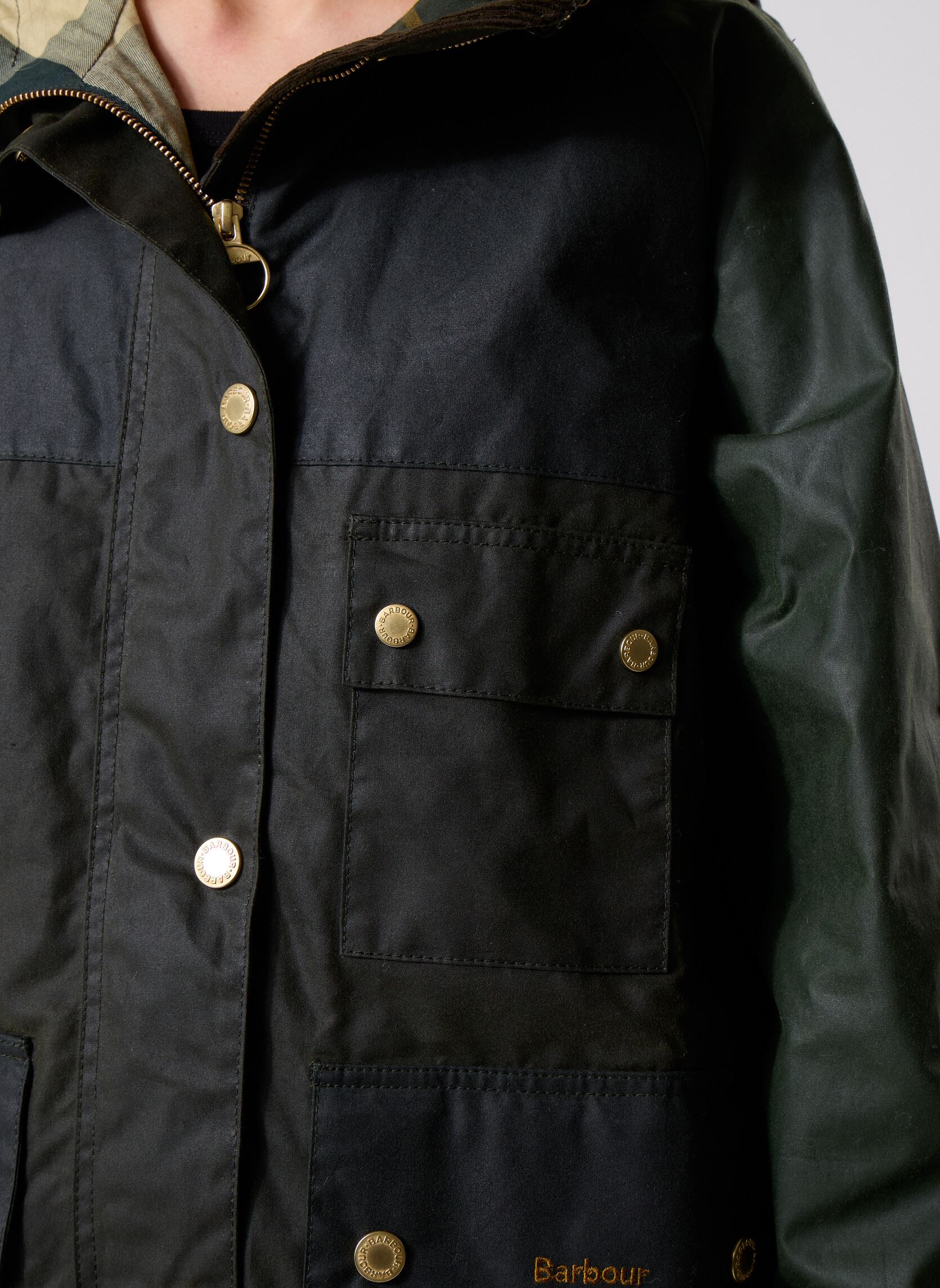 Winterjas Keeley Wax Jacket dames groen Barbour Winterjas Keeley Wax Jacket dames groen FERN/SAGE/DUFFLE BAG/ANCI