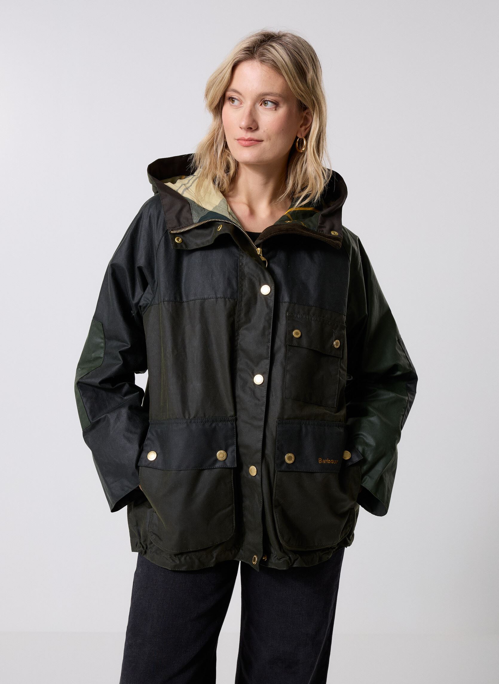 Winterjas Keeley Wax Jacket dames groen Barbour Winterjas Keeley Wax Jacket dames groen FERN/SAGE/DUFFLE BAG/ANCI