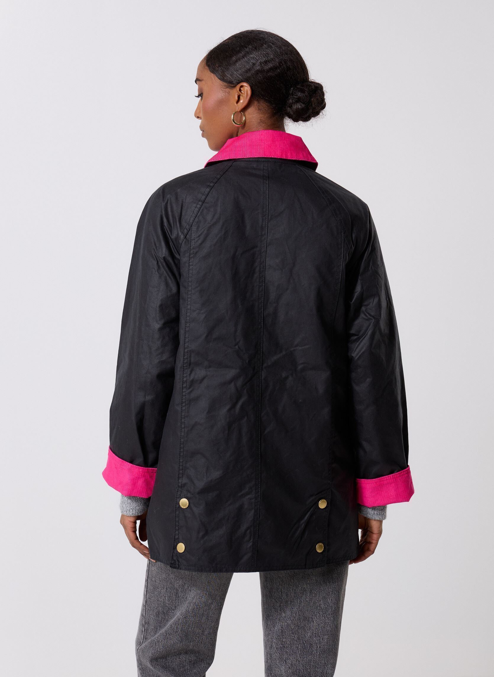 Winterjas Icons Modern Beadnell Wax Jacket dames blauw Barbour Winterjas Icons Modern Beadnell Wax Jacket dames blauw NAVY/FUSCHIA/CLASSIC