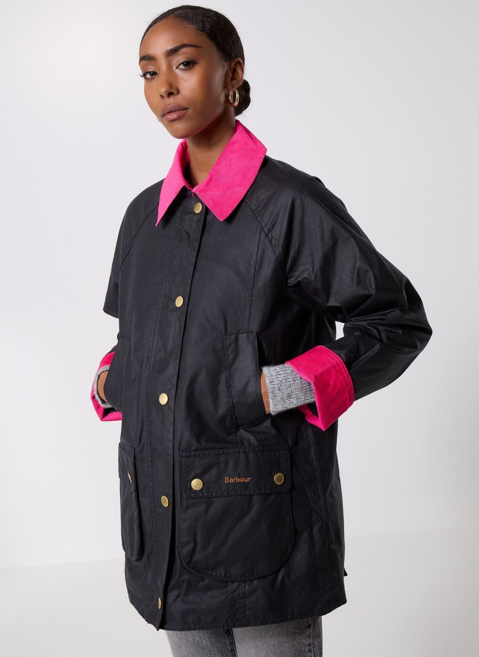 Barbour Parkas Icons Modern Beadnell Wax Jacket femme bleu