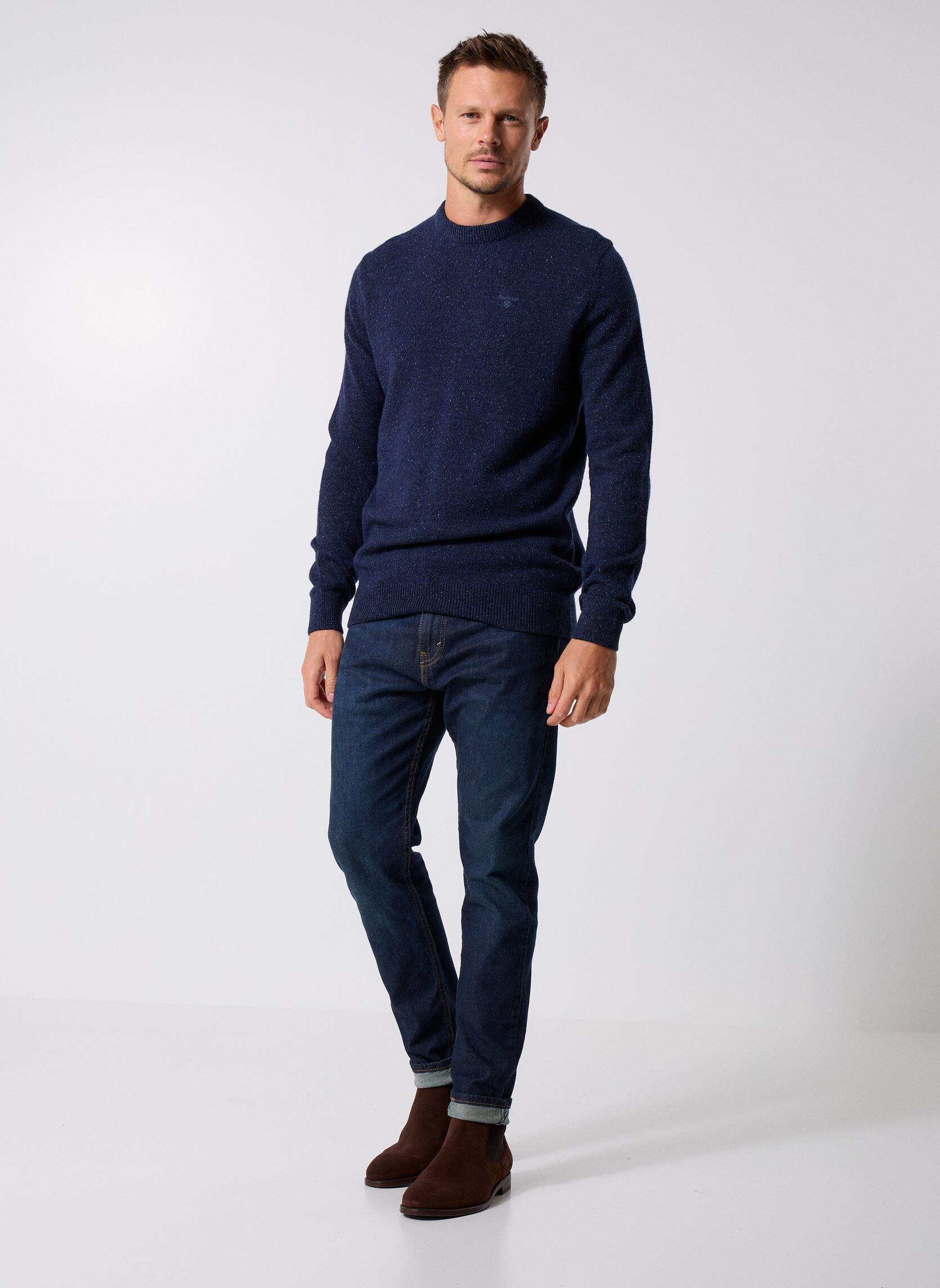 Sweats Essential Tisbury Crew Neck Sweater homme bleu Barbour Sweats Essential Tisbury Crew Neck Sweater homme bleu NAVY
