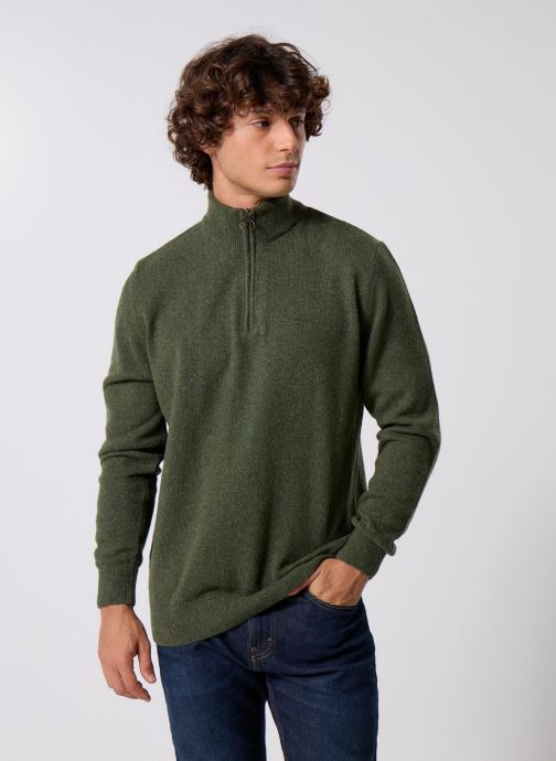 Barbour Pulls Essential Tisbury Half Zip Knitted Jump homme vert