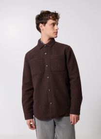Vestes Marlow Tailored Wool Blend Overshirt homme marron