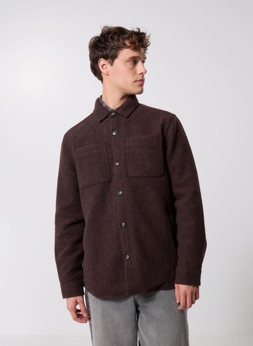 Barbour Vestes Marlow Tailored Wool Blend Overshirt homme marron