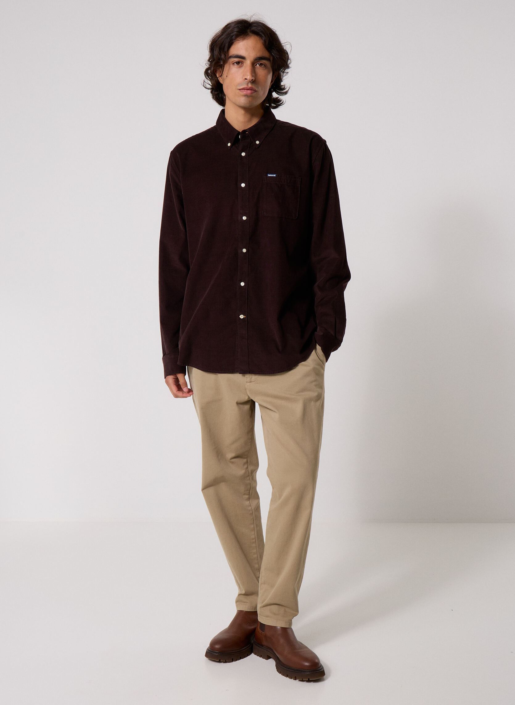 Chemises Ramsey Tailored Cord Shirt homme marron Barbour Chemises Ramsey Tailored Cord Shirt homme marron DARK OAK