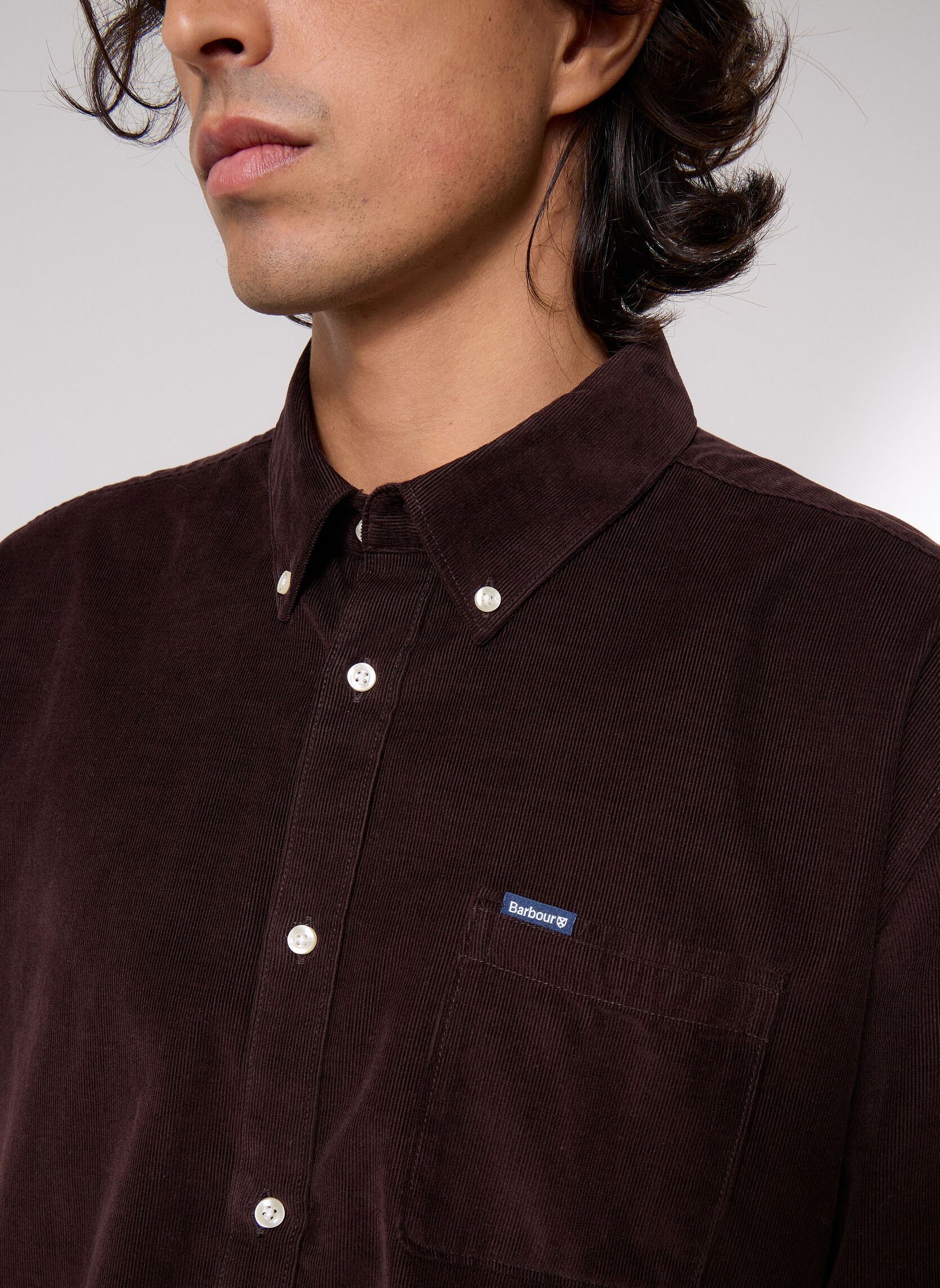 Chemises Ramsey Tailored Cord Shirt homme marron Barbour Chemises Ramsey Tailored Cord Shirt homme marron DARK OAK
