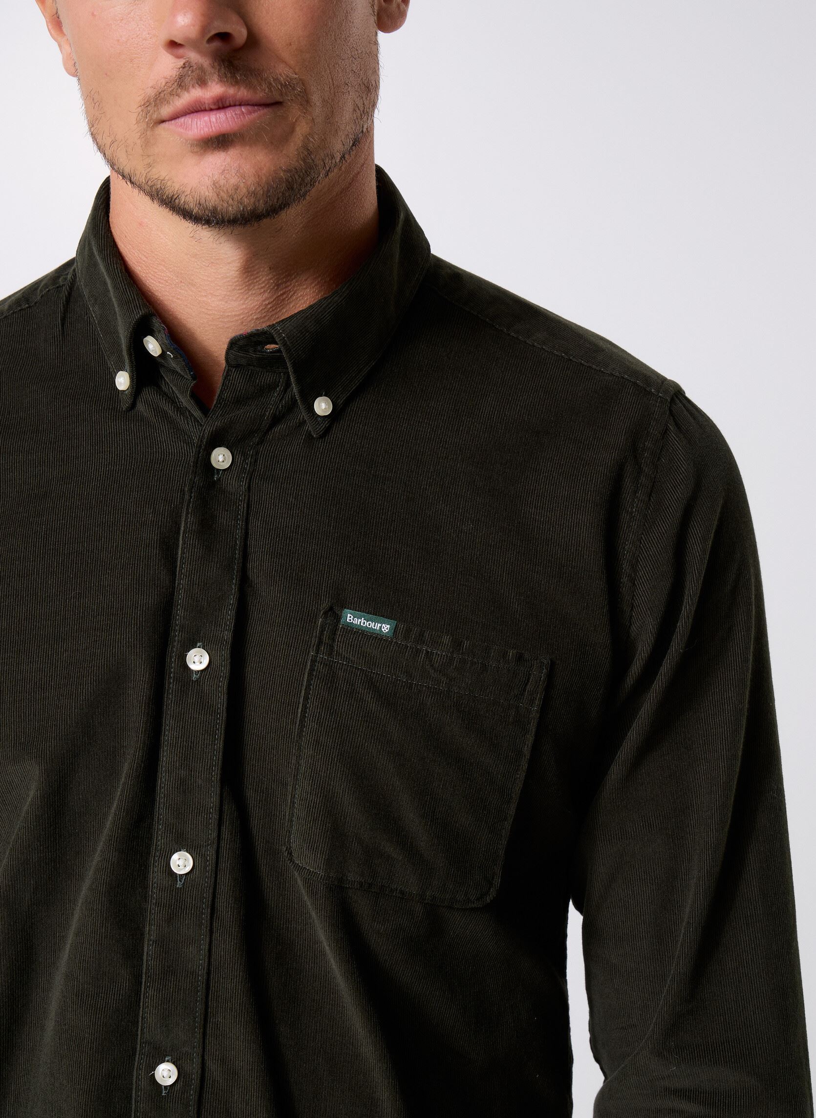 Camisas Ramsey Tailored Cord Shirt hombre verde Barbour Camisas Ramsey Tailored Cord Shirt hombre verde FOREST
