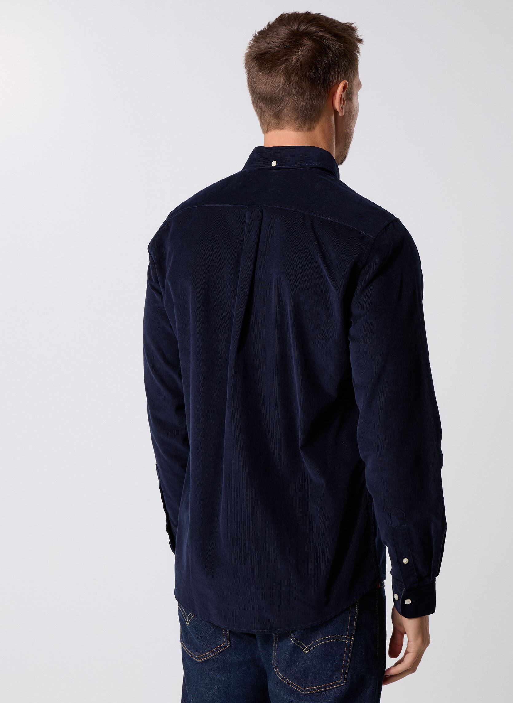 Chemises Ramsey Tailored Cord Shirt homme bleu Barbour Chemises Ramsey Tailored Cord Shirt homme bleu NAVY