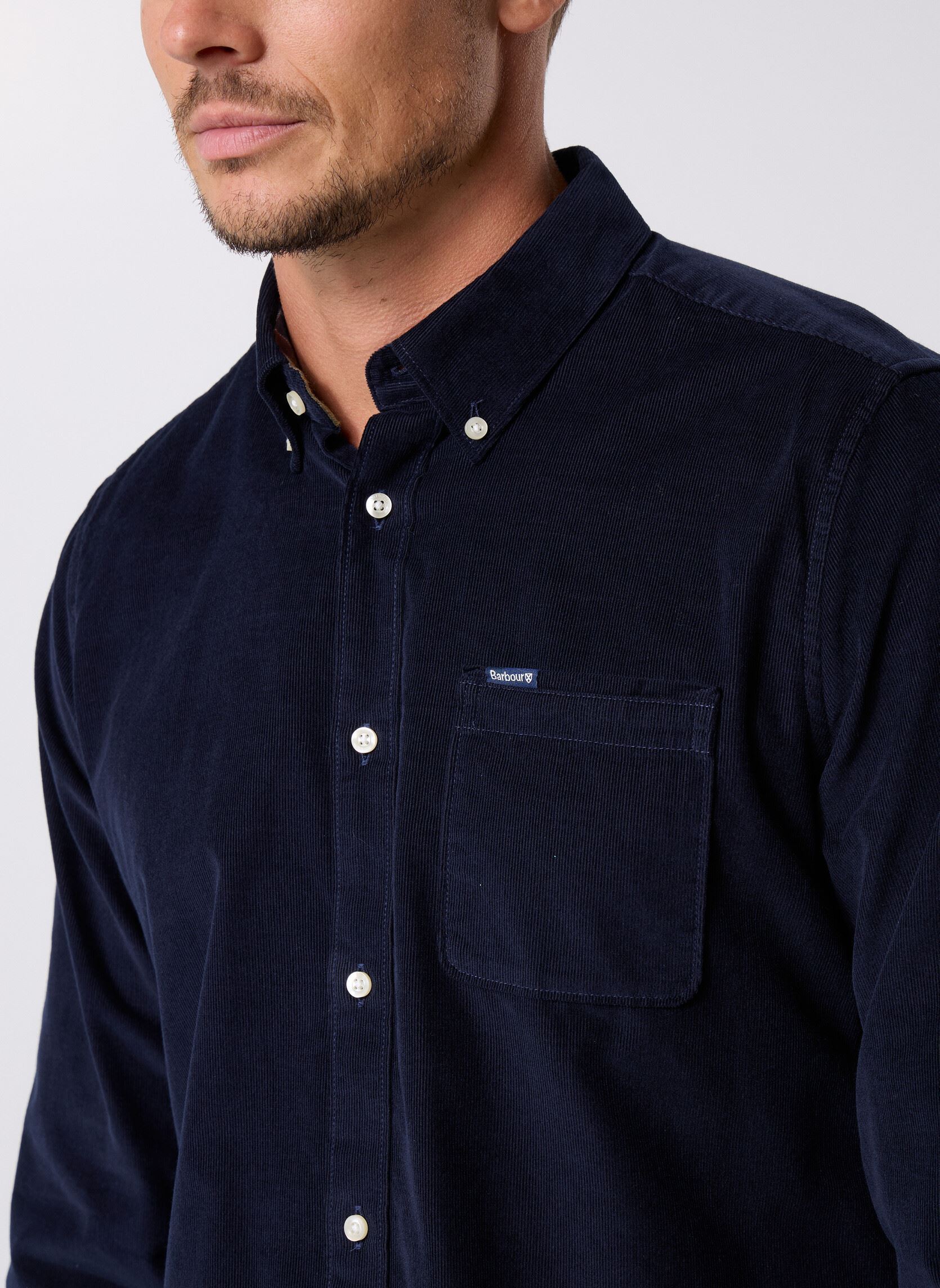 Chemises Ramsey Tailored Cord Shirt homme bleu Barbour Chemises Ramsey Tailored Cord Shirt homme bleu NAVY