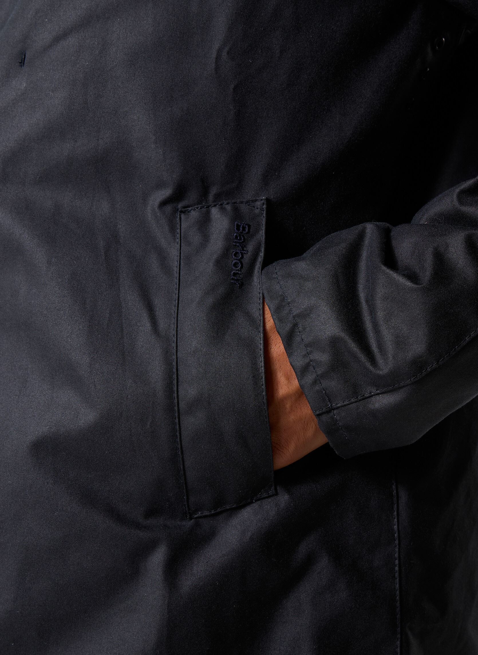 Winterjas Lorden Wax Mac heren blauw Barbour Winterjas Lorden Wax Mac heren blauw NAVY