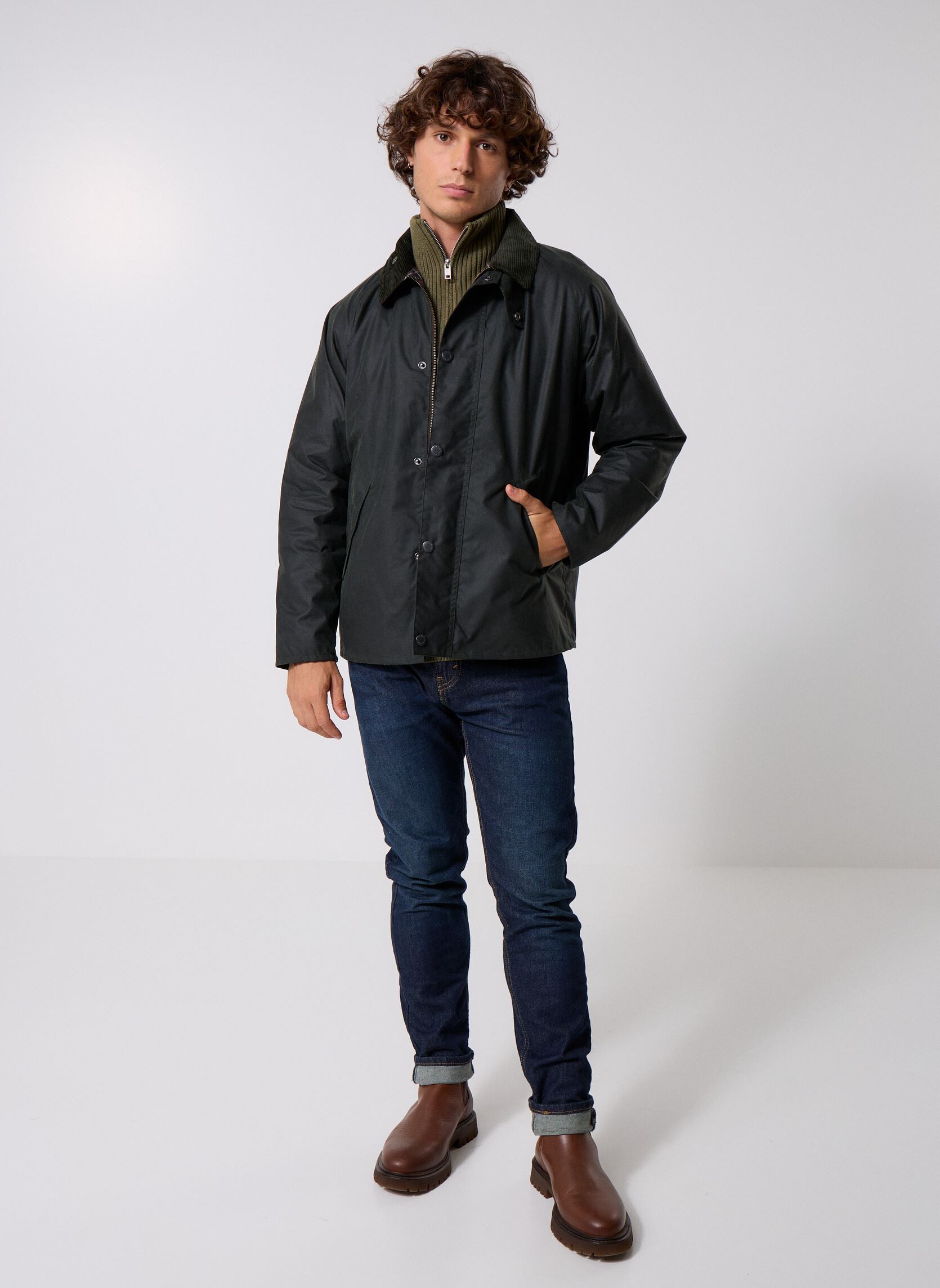 Winterjas Tracker Wax Jacket heren groen Barbour Winterjas Tracker Wax Jacket heren groen SAGE