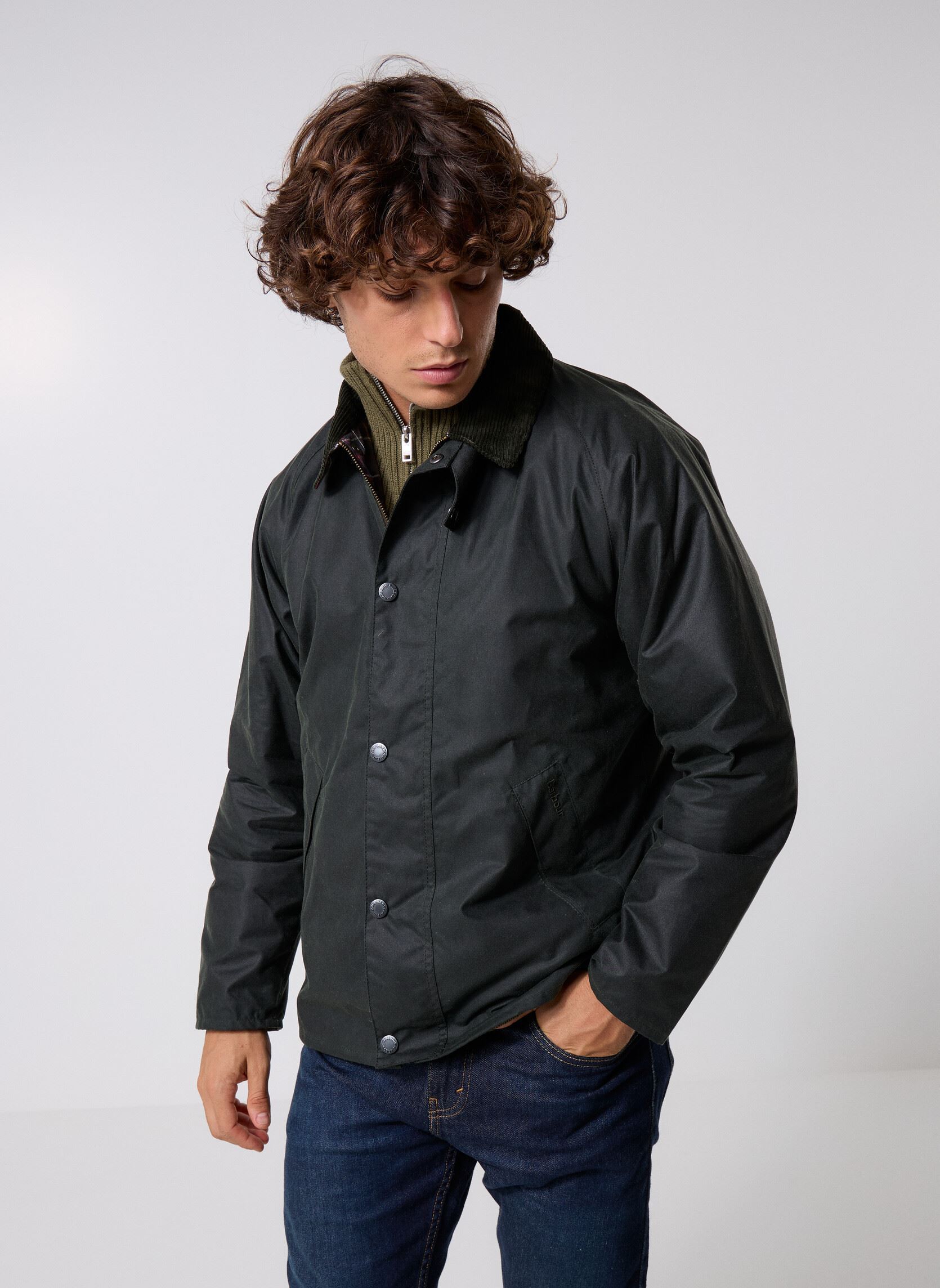 Winterjas Tracker Wax Jacket heren groen Barbour Winterjas Tracker Wax Jacket heren groen SAGE