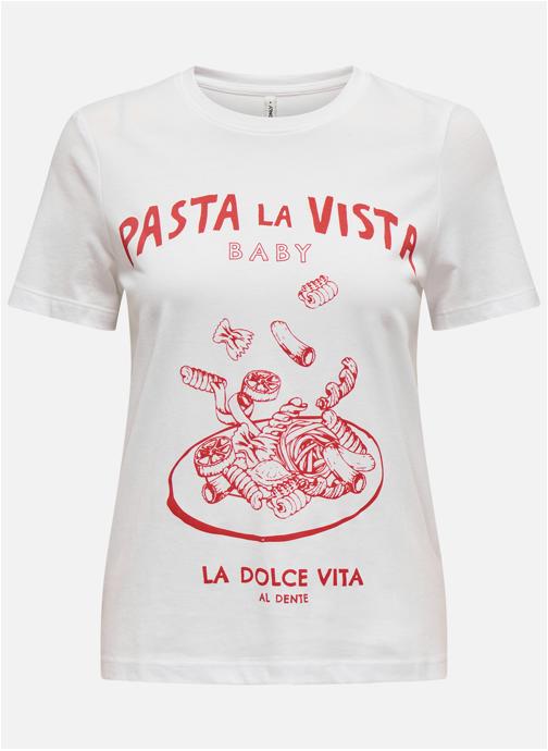 ONLY Tee-shirts T-shirt coton col rond femme blanc
