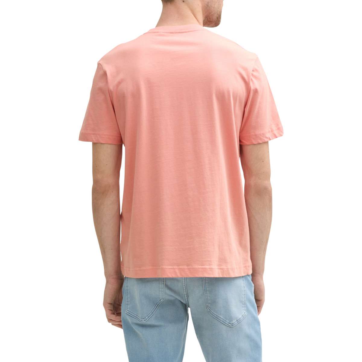 Tee-shirts T-shirt coton col rond manches courtes regular fit homme rose Tom Tailor Tee-shirts T-shirt coton col rond manches courtes regular fit homme rose Rose