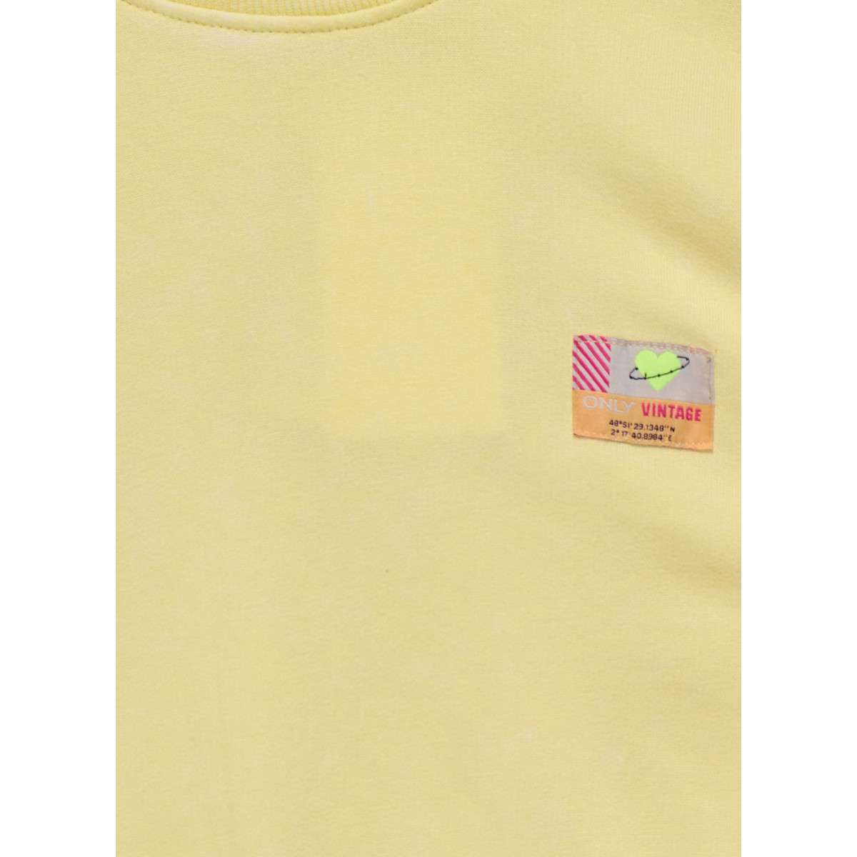 Sweats à capuche Sweat col rond droit - 15347956 fille jaune ONLY Sweats à capuche Sweat col rond droit - 15347956 fille jaune Jaune