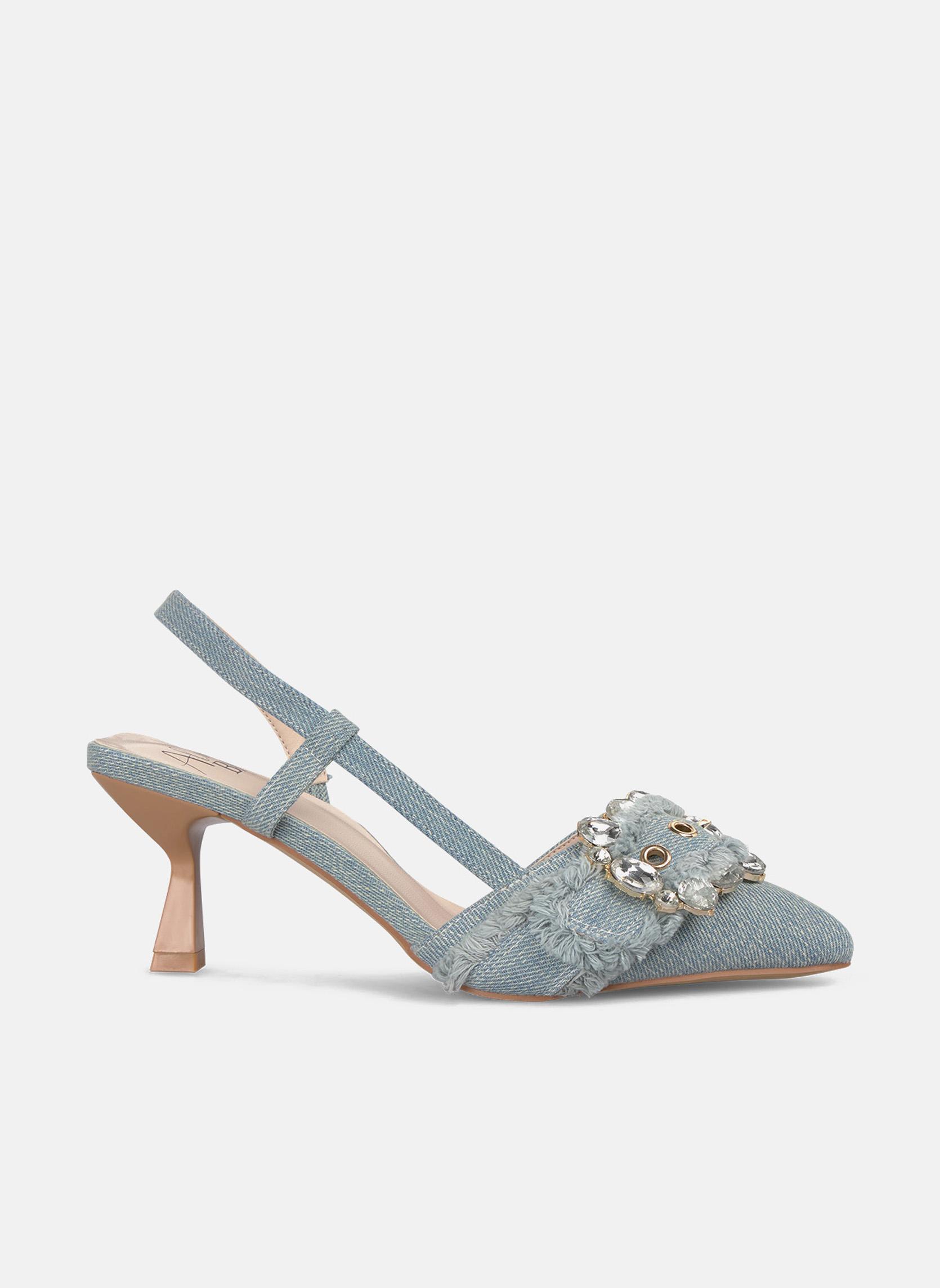 Talons JG Connly – Taille 5.5 US – Bleu Clair – Bout Pointu – Talon Aiguille – Neuf Avec Boîte
