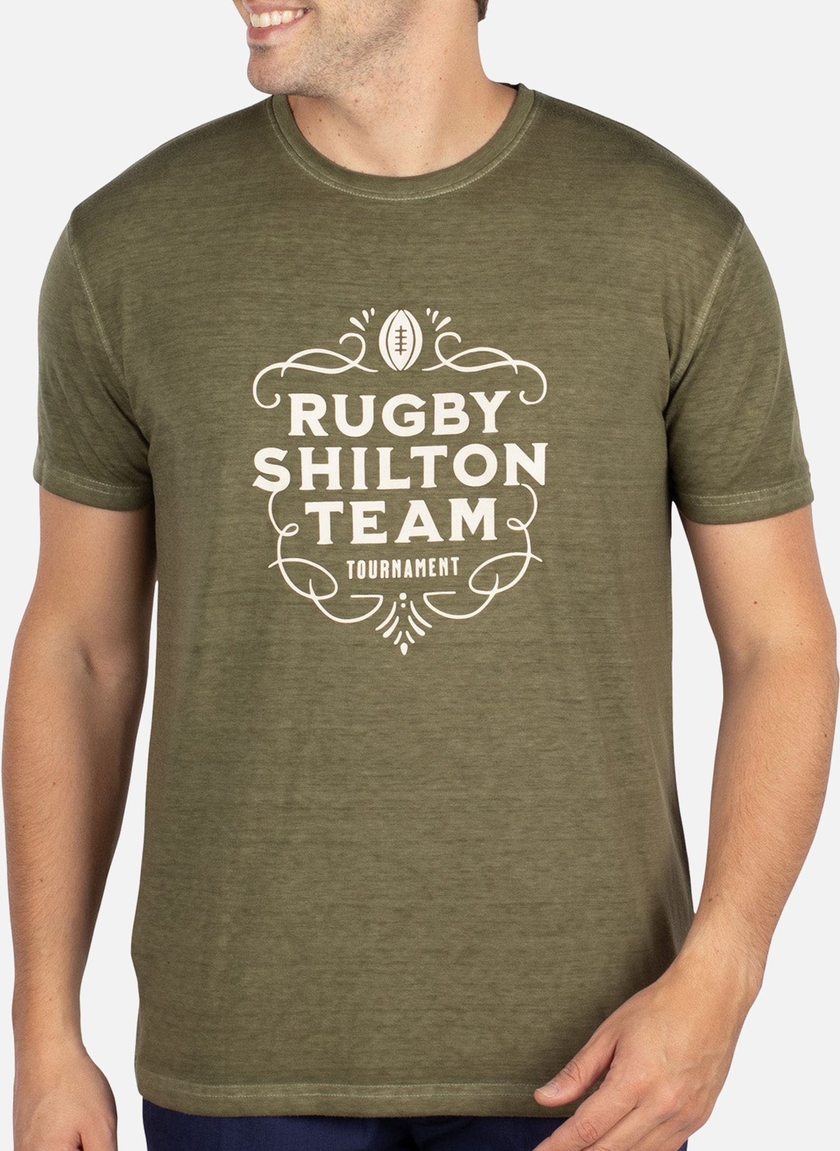T-Shirt Rugby Coupe Du Monde New Zealand - Broderie Shilton Dos Et Poitrine