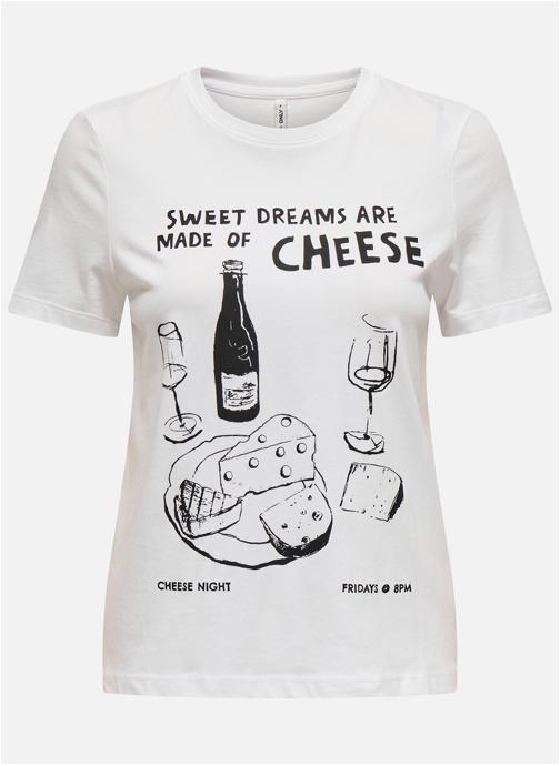 ONLY Tee-shirts T-shirt coton col rond femme blanc