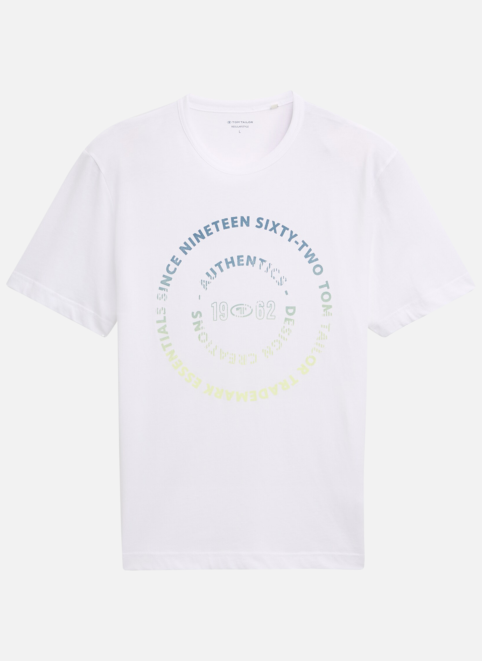 Tee-shirts T-shirt coton col rond homme blanc Tom Tailor Tee-shirts T-shirt coton col rond homme blanc Blanc