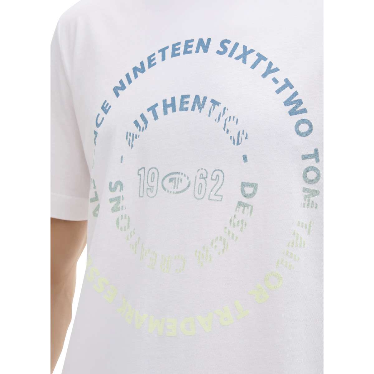 Tee-shirts T-shirt coton col rond homme blanc Tom Tailor Tee-shirts T-shirt coton col rond homme blanc Blanc