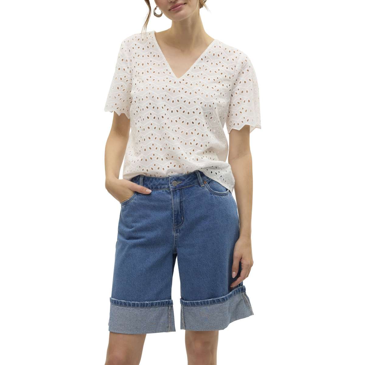 Tee-shirts blanc Vero Moda Tee-shirts blanc Blanc