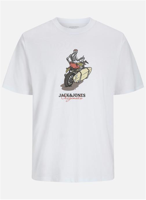 Jack & Jones Tee-shirts T-shirt coton col rond manches courtes regular fit - 12278276 garçon blanc