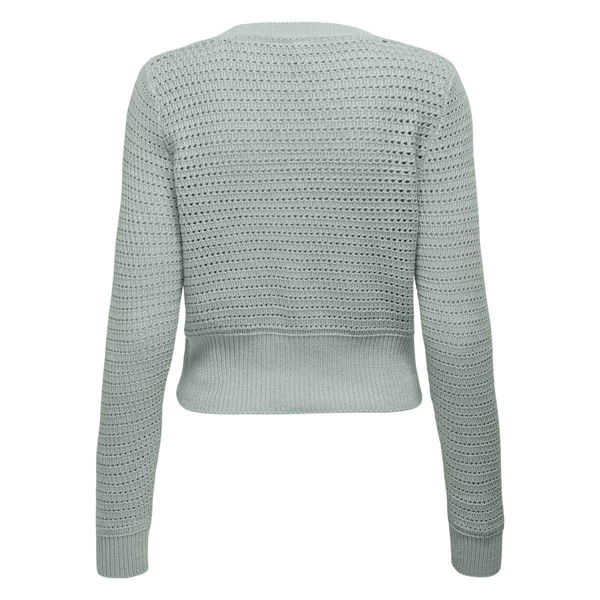 Gilets Cardigan vert d'eau uni en crochet ajouré avec une coupe droite et un col v femme vert ONLY Gilets Cardigan vert d'eau uni en crochet ajouré avec une coupe droite et un col v femme vert mint
