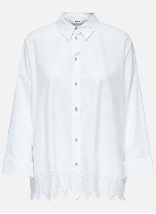 ONLY Chemises Chemisier coton ample - 15343165 femme blanc