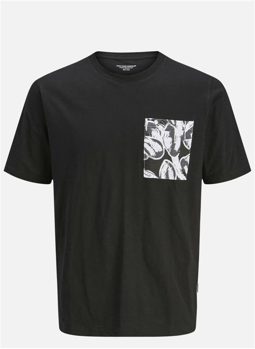 Jack & Jones Plus Tee-shirts T-shirt coton col rond manches courtes regular fit homme noir