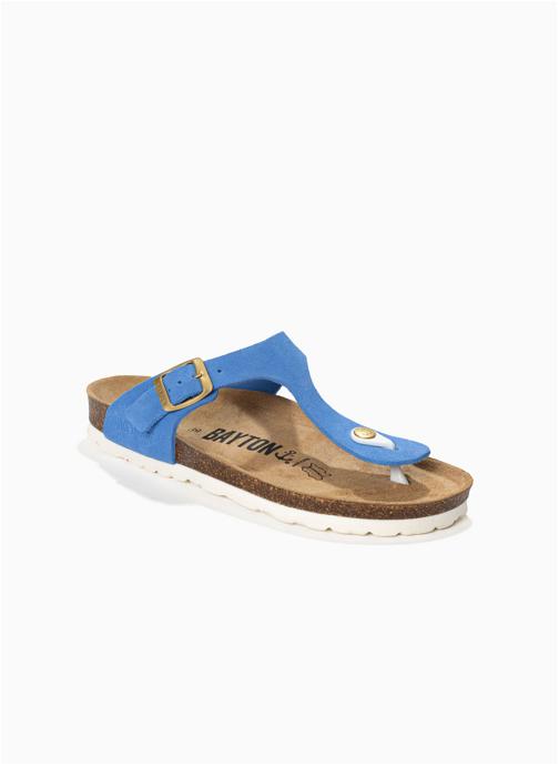 Bayton Tongs Tongs en cuir suédé MERCURE pour femme Camel femme bleu