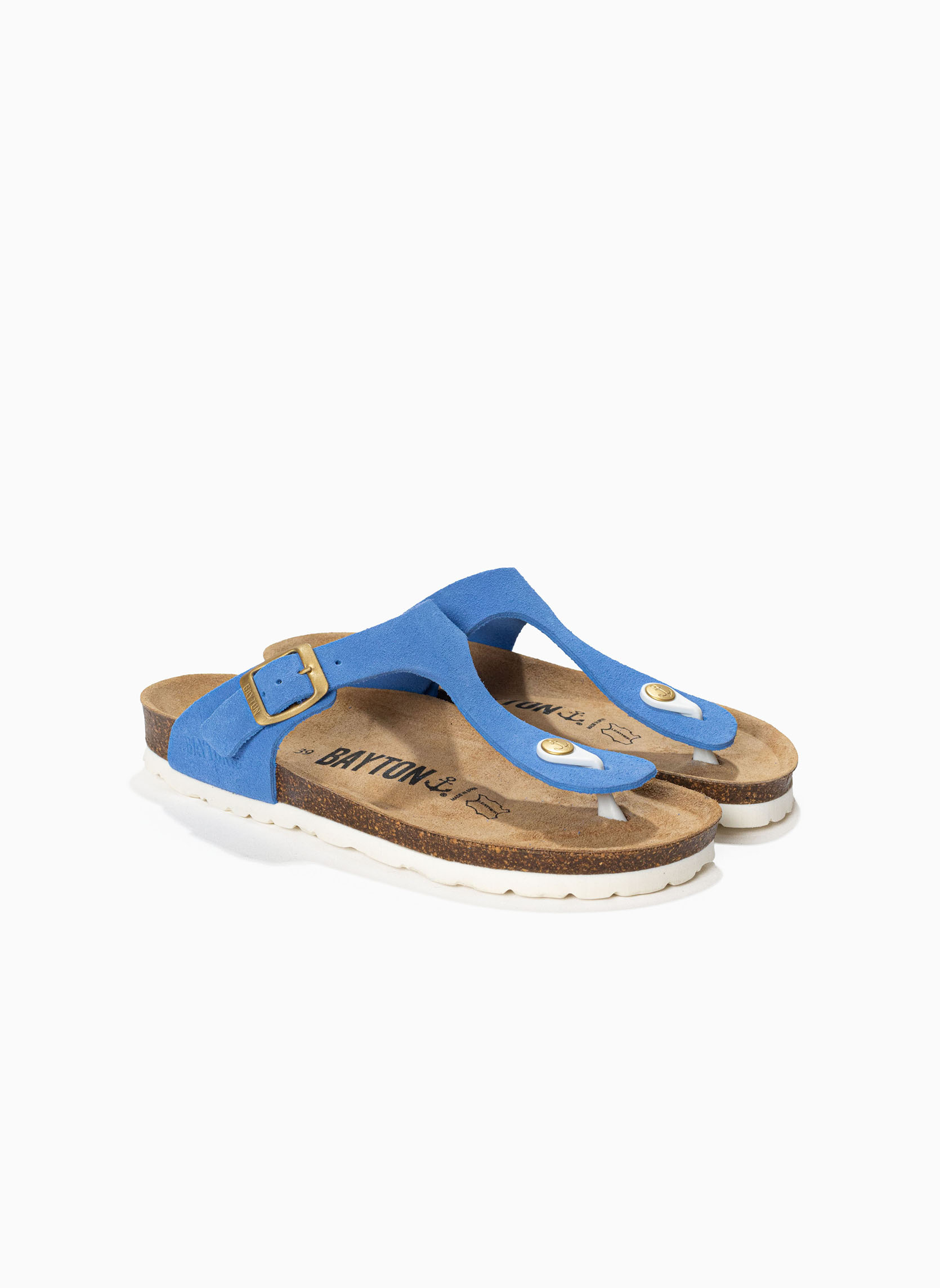 Tongs Tongs en cuir suédé MERCURE pour femme Camel femme bleu Bayton Tongs Tongs en cuir suédé MERCURE pour femme Camel femme bleu Bleu