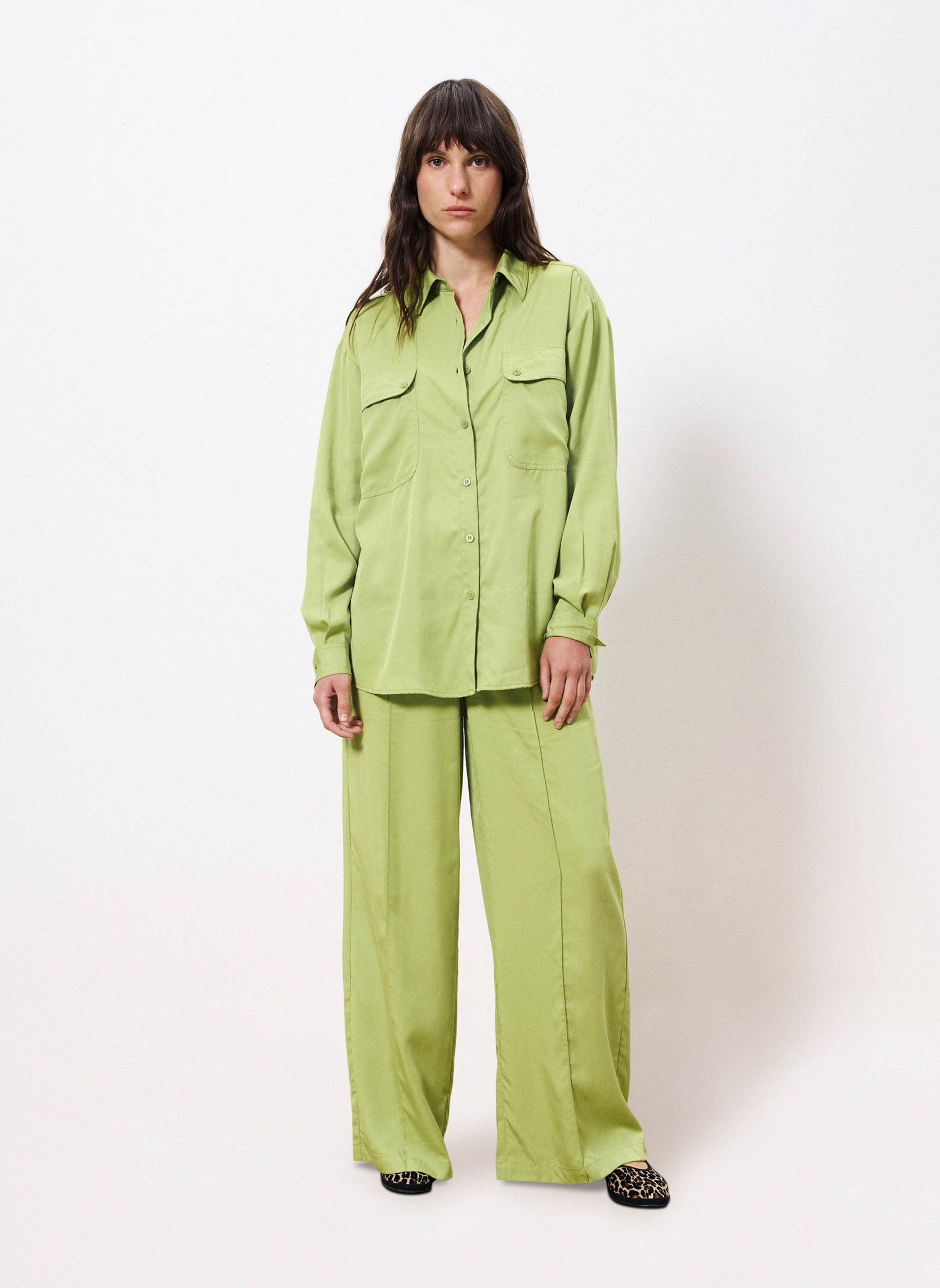 Pantalons droit PALMINA femme vert FRNCH Pantalons droit PALMINA femme vert Vert