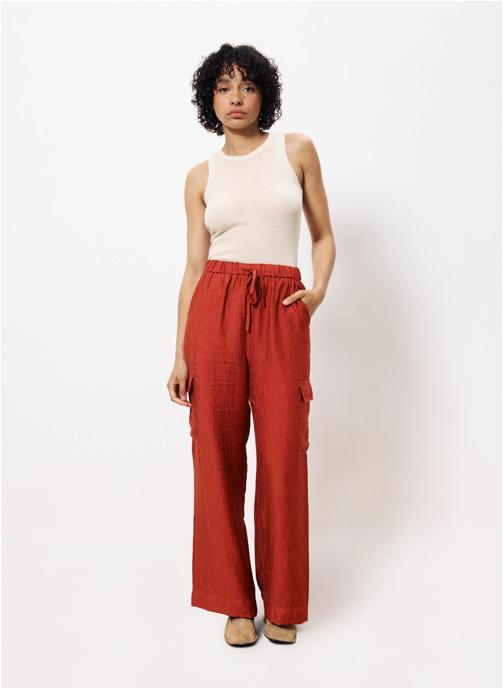 FRNCH Pantalons droit LOREEN femme rouge
