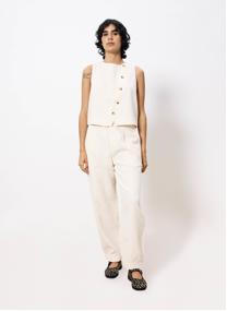 Pantalons droit PEPITA femme beige FRNCH Pantalons droit PEPITA femme beige Crème