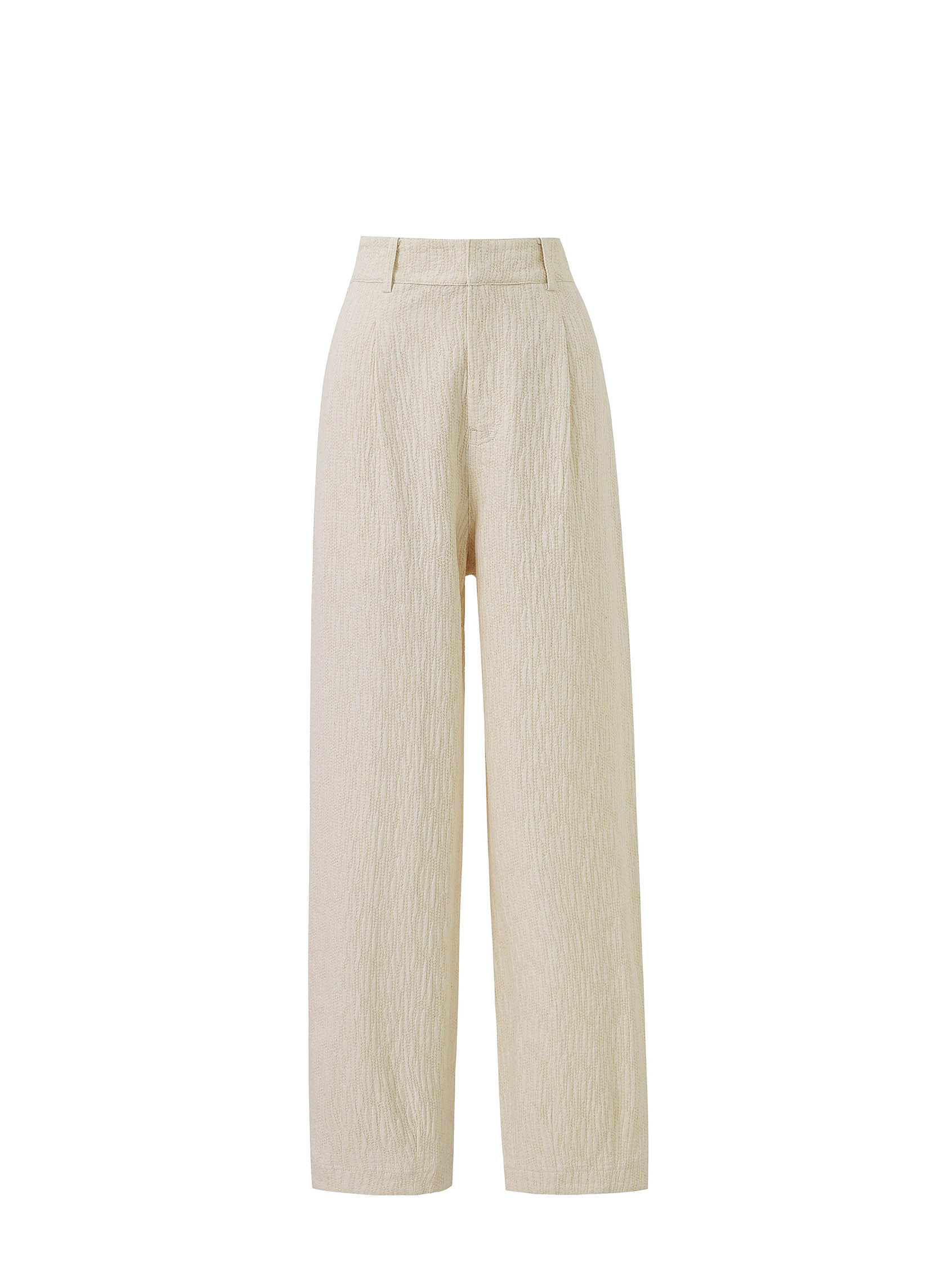 Pantalons droit PEPITA femme beige FRNCH Pantalons droit PEPITA femme beige Crème