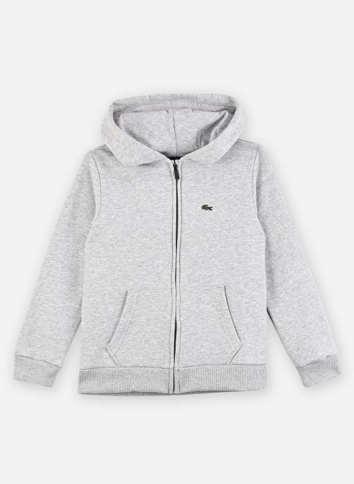 Lacoste Sweatshirts mit Reißverschluss Core Fleece Full Zip Hoodie jungen grau