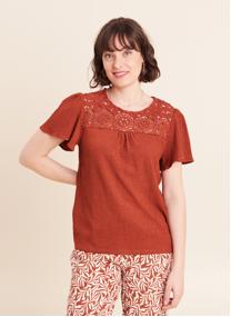 Tee-shirts TICROWAF femme marron Bréal Tee-shirts TICROWAF femme marron Marron foncé