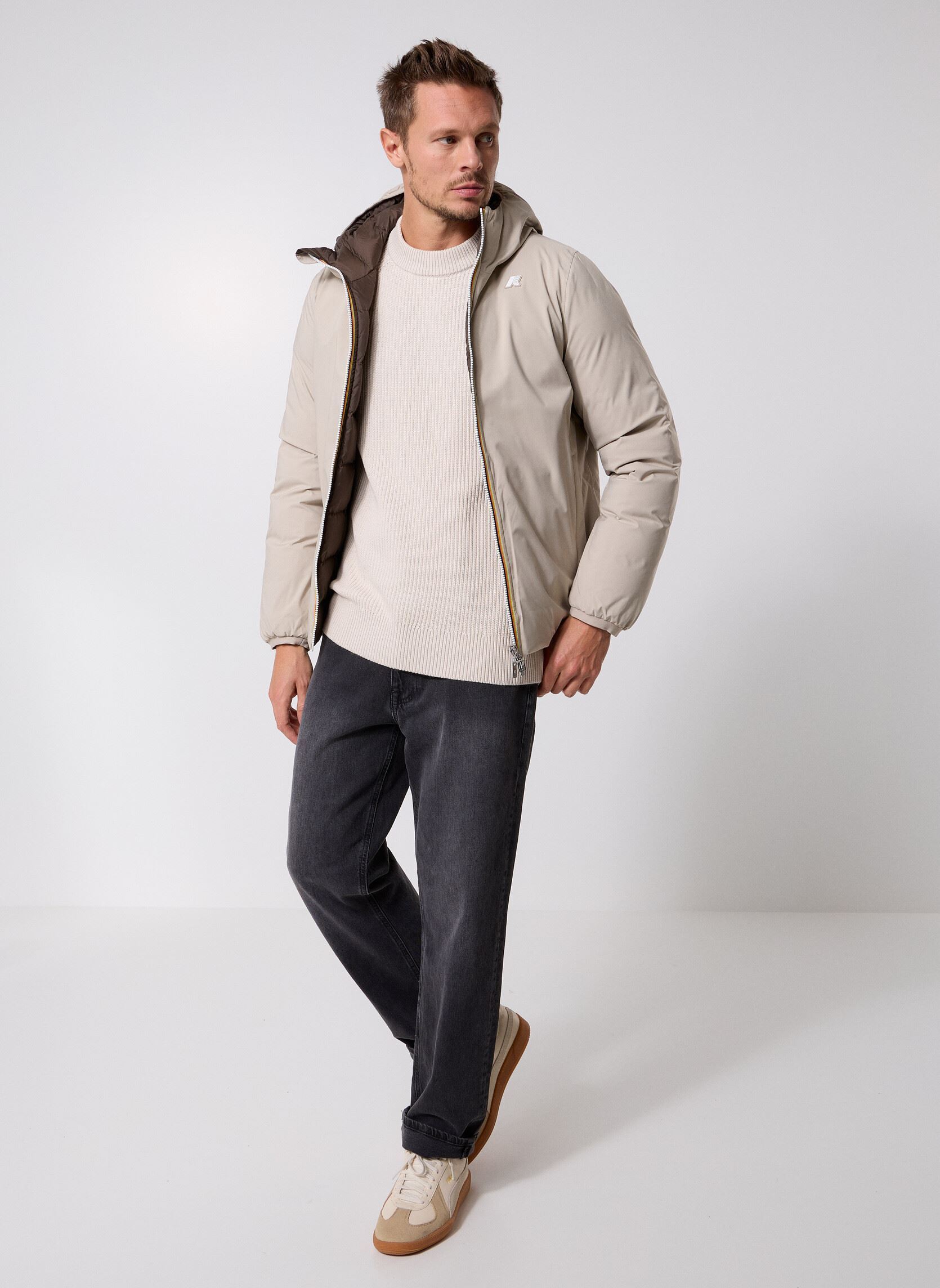 Waterdichte jassen Jack St Thermo Double heren beige K-Way Waterdichte jassen Jack St Thermo Double heren beige BEIGE CASHMERE - BLACK OLIVE