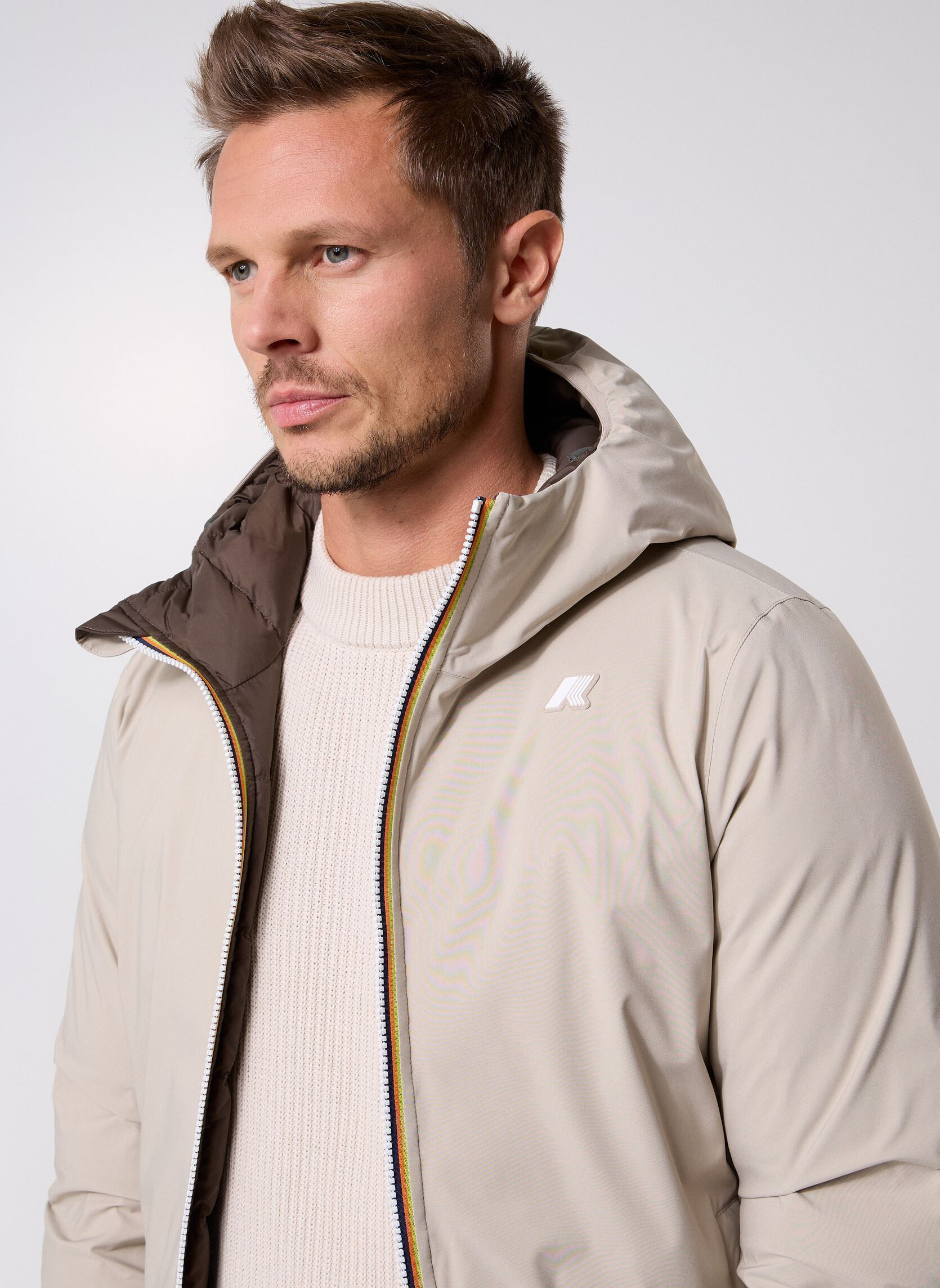 Waterdichte jassen Jack St Thermo Double heren beige K-Way Waterdichte jassen Jack St Thermo Double heren beige BEIGE CASHMERE - BLACK OLIVE