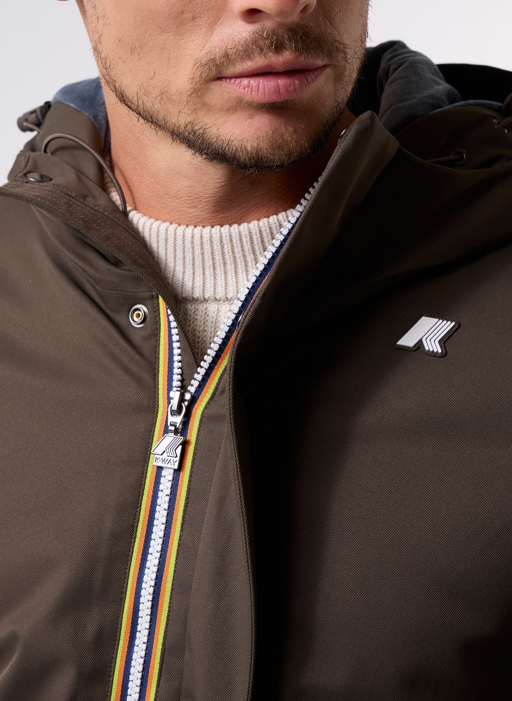 Vestes coupe-vents Jacko Twill Marmotta homme vert K-Way Vestes coupe-vents Jacko Twill Marmotta homme vert BLACK OLIVE - BLUE AIRFORCE
