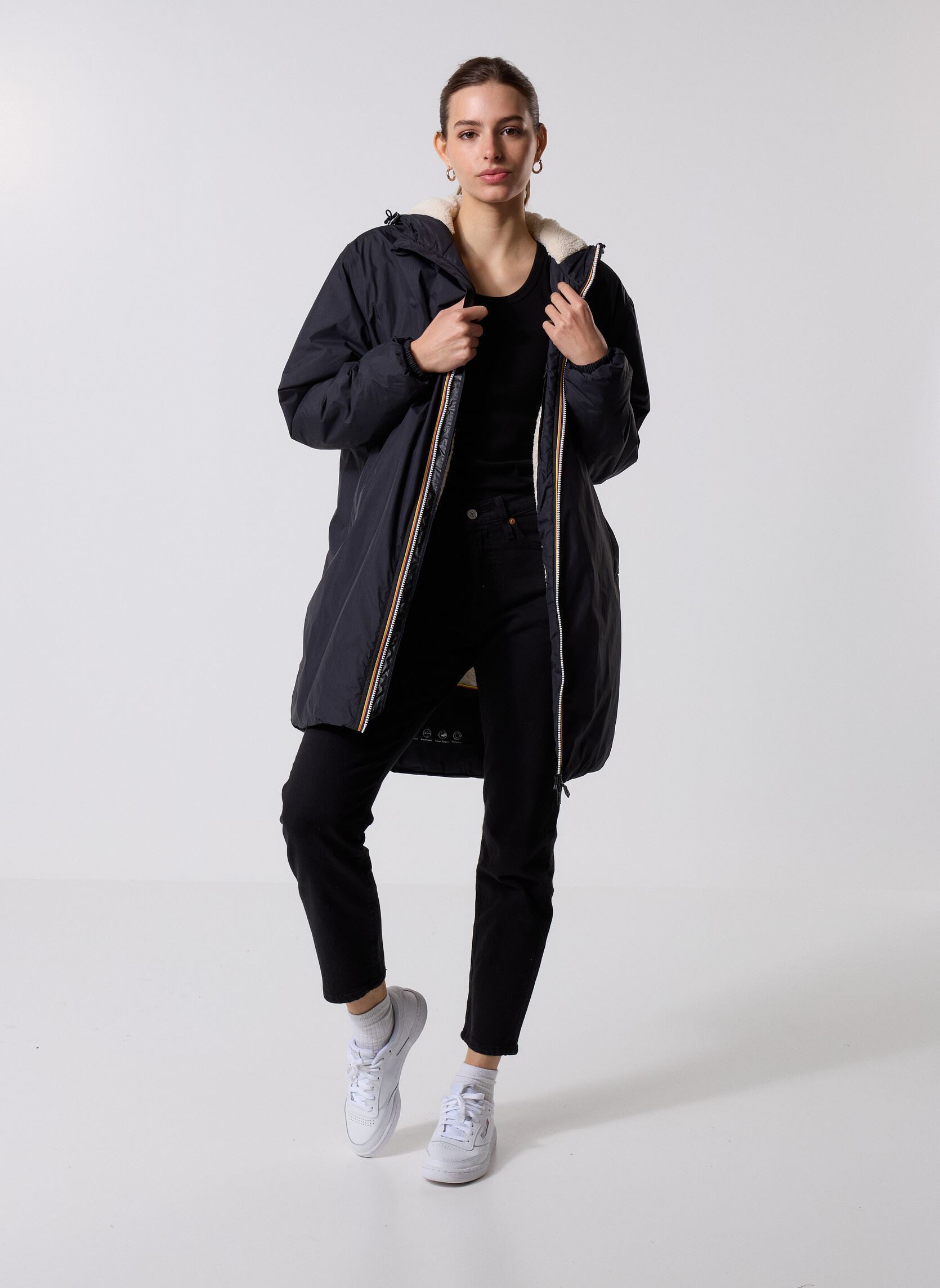 Regenjacken LE VRAI 4.0 EIFFEL EAST ORSETTO - Unisex schwarz K-Way Regenjacken LE VRAI 4.0 EIFFEL EAST ORSETTO - Unisex schwarz BLACK PURE
