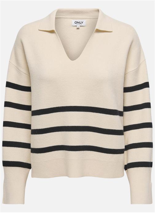 Pull Femme Berenice 100% Laine Rayures écru, Blanc Et Noir, Taille S, Occasion Très Bon état