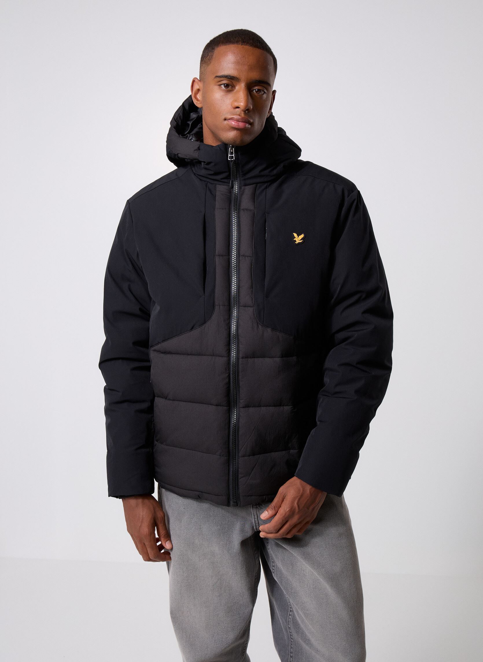 Vestes Wadded Hybrid Jacket homme noir Lyle & Scott Vestes Wadded Hybrid Jacket homme noir JET BLACK