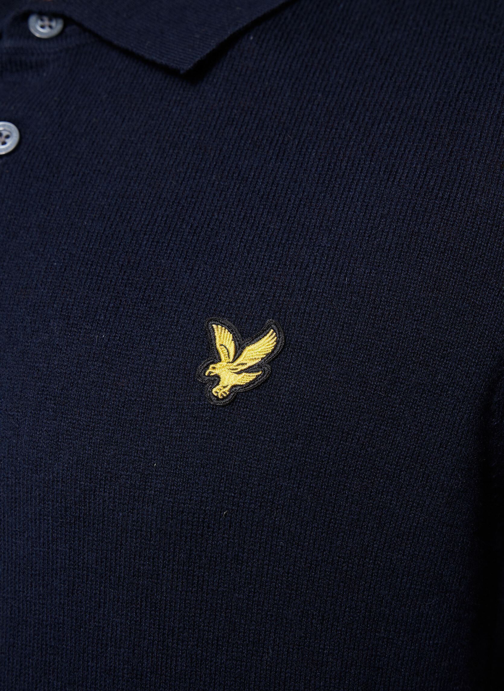 Pulls Cotton Merino Long Sleeve Knitted Polo homme bleu Lyle & Scott Pulls Cotton Merino Long Sleeve Knitted Polo homme bleu DARK NAVY
