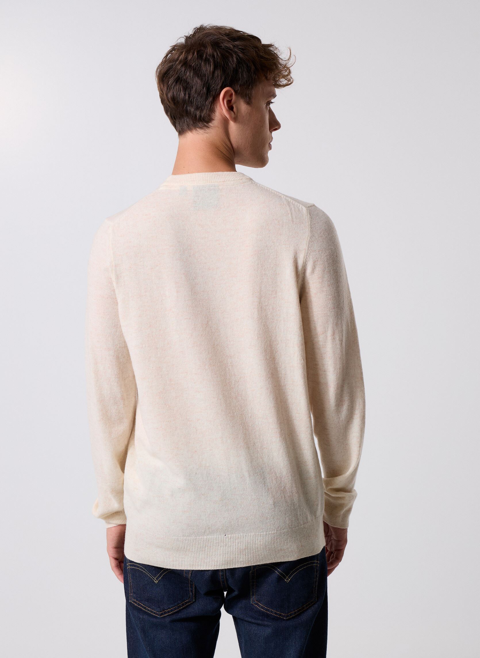 Pulls Lambswool Blend Crew Neck Jumper homme blanc Lyle & Scott Pulls Lambswool Blend Crew Neck Jumper homme blanc DROP CLOTH MARL