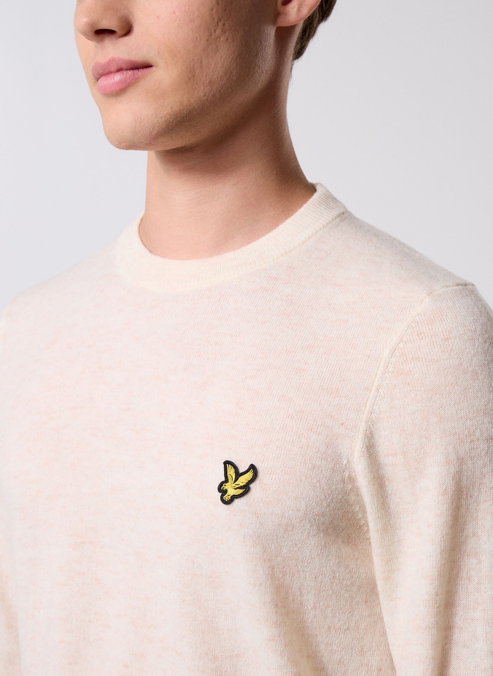 Pulls Lambswool Blend Crew Neck Jumper homme blanc Lyle & Scott Pulls Lambswool Blend Crew Neck Jumper homme blanc DROP CLOTH MARL
