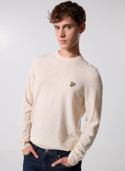 Lyle & Scott Pulls Lambswool Blend Crew Neck Jumper homme blanc