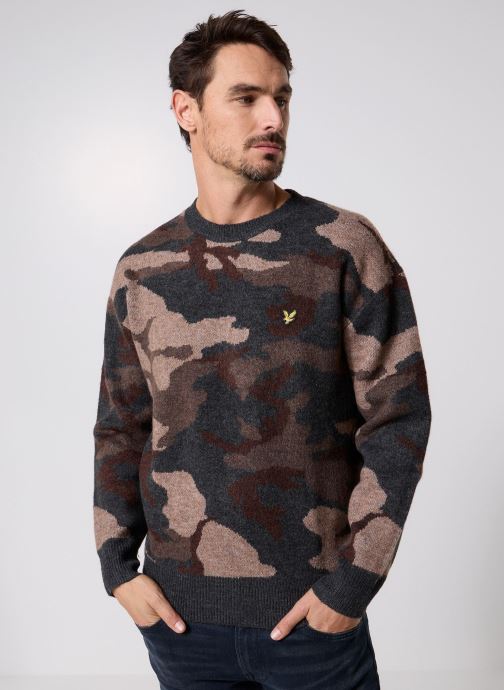 Lyle & Scott Pulls Brushed Camouflage Crew Neck Jumper homme noir