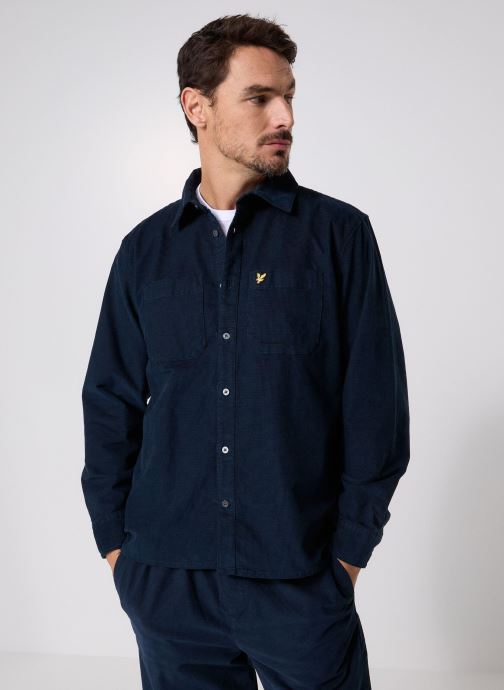Lyle & Scott Chemises Needle Cord Plain Shirt homme bleu